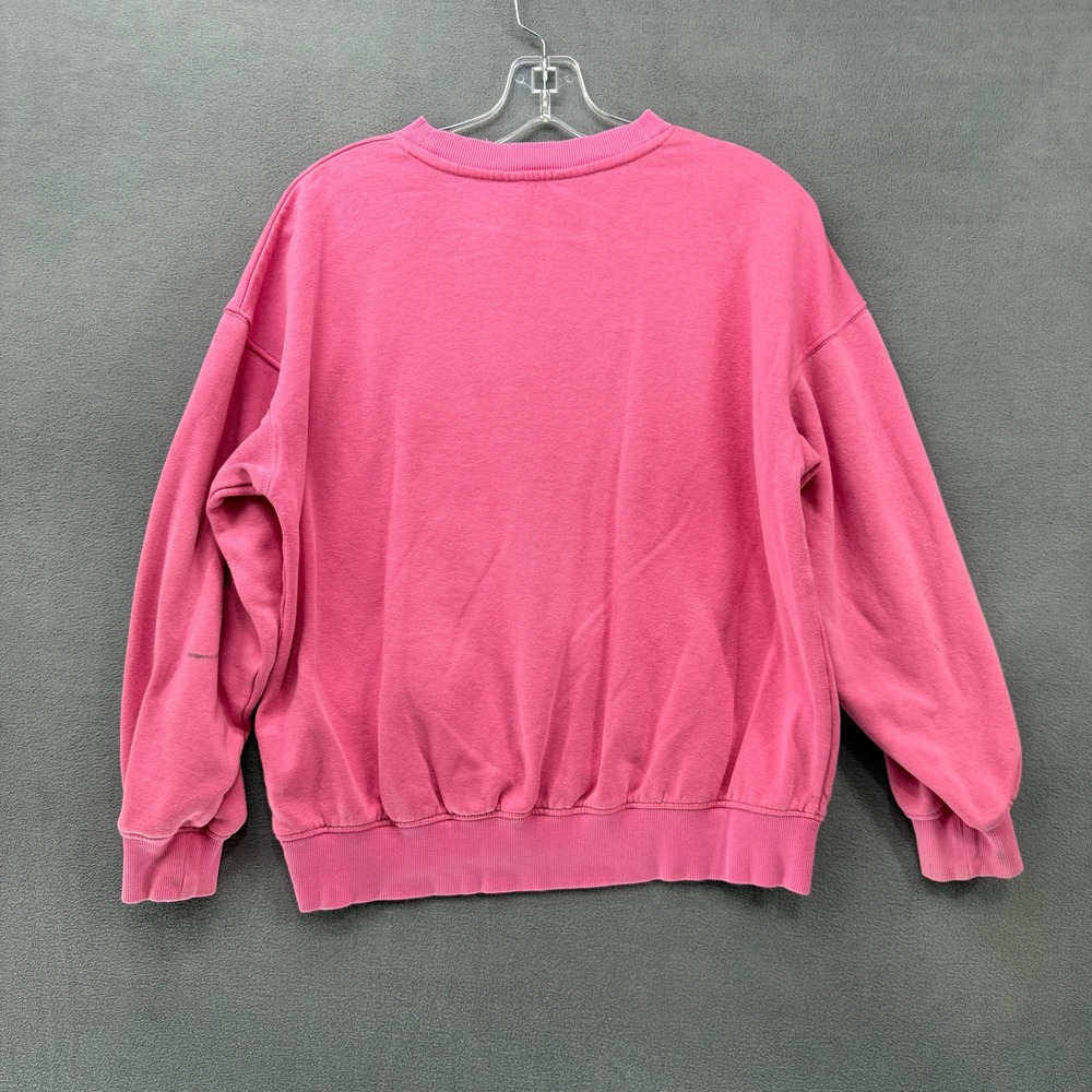 H&M Nirvana Sweatshirt Womens Size 12/14 Pink Crewneck Band Pullover Boxy - Picture 2 of 13